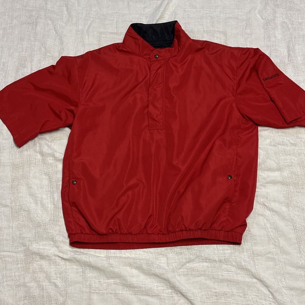 DryJoys FootJoy Red Windbreaker Pullover Half Zip Jacket Size Mens‎ XL